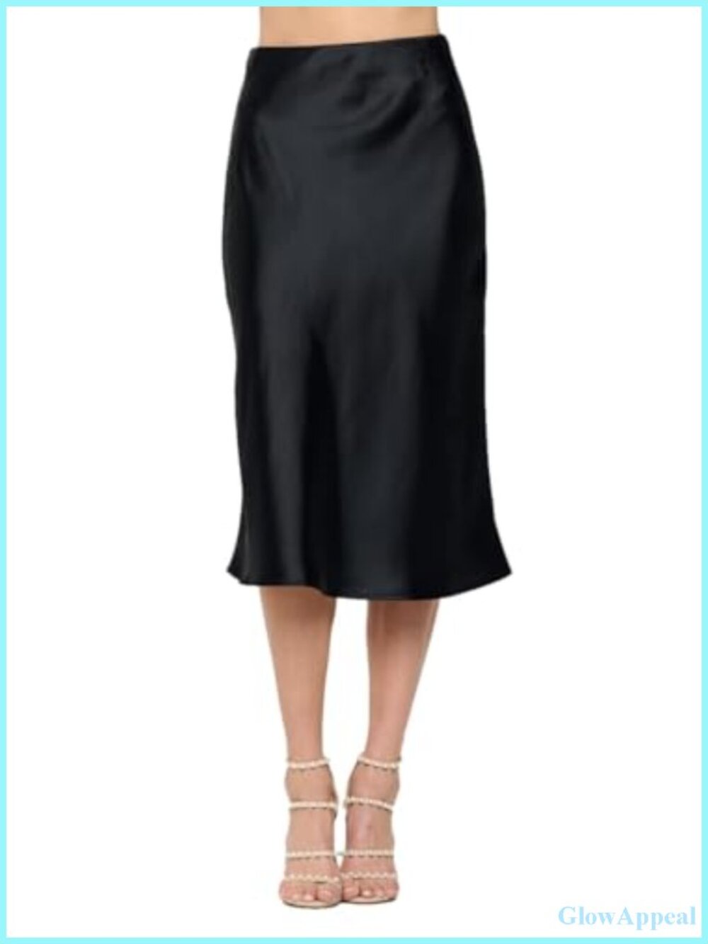 Women's High Waist A-Line Satin Midi Skirt Made in USA Plus Size